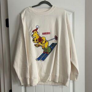 HARIBO Cream Sweater with Skiing Bear Graphic size 2x